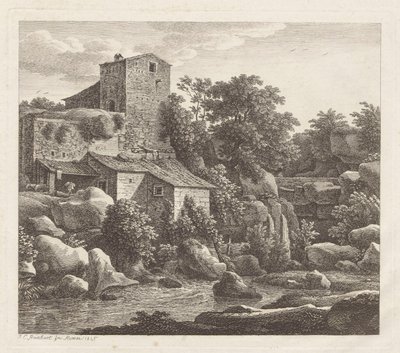 House by the Mountain Stream by Johann Christian Reinhart