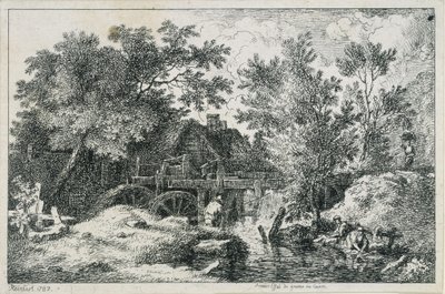 Landscape with Watermill (first attempt at copper engraving) by Johann Christian Reinhart