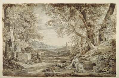 Landscape with Ancient Monuments ("The Invention of the Corinthian Capital") by Johann Christian Reinhart