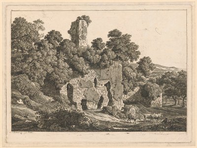 Landscape - Ruins of the Villa of Ventidio Basso in Tivoli by Johann Christian Reinhart