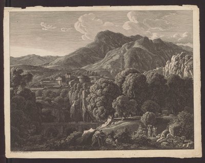 Mountain Landscape with a City of Classical Architecture in the Background by Johann Christian Reinhart