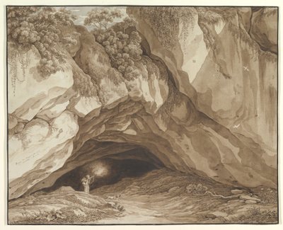 Rocky Landscape with Hunters by Johann Christian Reinhart