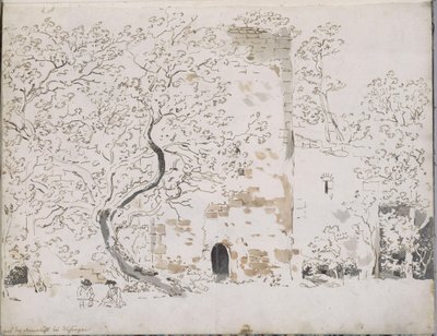 Two Draughtsmen before a Castle Behind Trees: at Maienlust near Wasungen by Johann Christian Reinhart