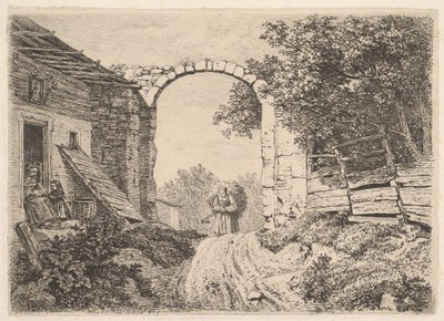 Girl with a Load of Hay, Outside Thorbogen by Johann Christoph Erhard