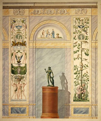 Drawing of the Decoration for the Rear Wall of the Dining Hall of the Palace in Kassel by Johann Conrad Bromeis