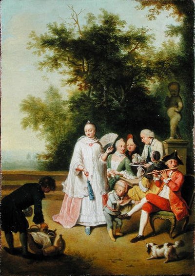 A Fete Champetre on a Terrace by Johann Conrad Seekatz