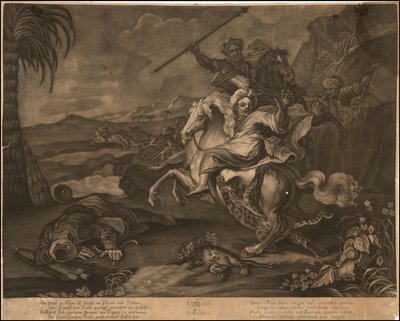 Ca. 1770 Allegorical Mezzotint of Asia by Johann Elias Ridinger