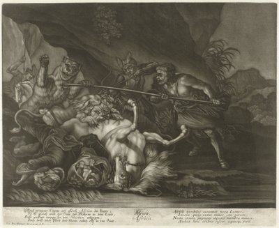 Hunting Lions and Bears Africa by Johann Elias Ridinger