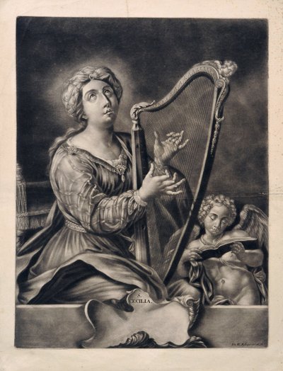 Saint Cecilia by Johann Elias Ridinger