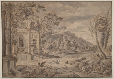 Antique Ruins along a Mountain Coast by Johann Franciscus Ermels
