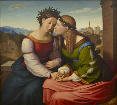 Italia and Germania Sulamith and Mary by Johann Friedrich Overbeck