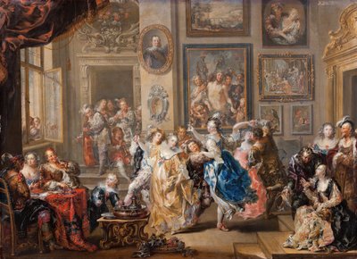 Dancing scene in palace by Johann Georg Platzer