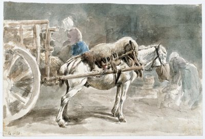 Cart Horse Eating Oats by Johann Georg von Dillis