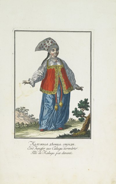 A Maiden from Kaluga in Festive Dress by Johann Gottlieb Georgi