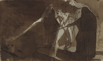 Macbeth and the Three Witches. Illustration for Shakespeare