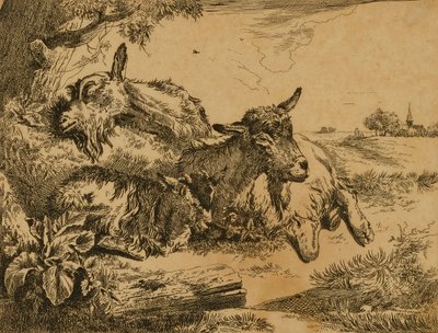 Two Goats and a Kid by Johann Heinrich Roos