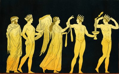 The Goddess Nike Awarding the Sash of Victory to Three Laurel Crowned Winners c.1796 by Johann Heinrich Wilhelm Tischbein