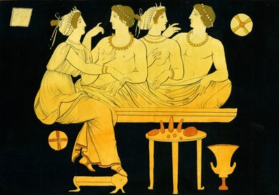 Two Young Men Being Entertained by Hetairai During a Symposium c.1796 by Johann Heinrich Wilhelm Tischbein