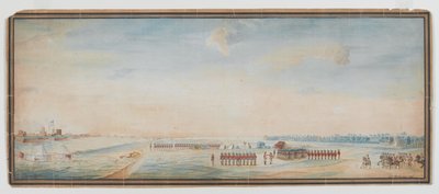 British infantry, native infantry and native cavalry drilling outside Fort St George, Madras by Johann Jacob Ludewig Rothmeyer