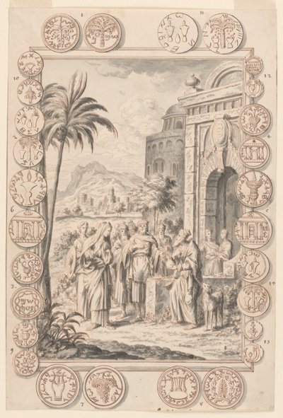Study for Abimelech Reproveth Sarah, Plate 81, Physica Sacra by Johann Melchior Füssli