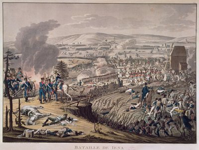 The Battle of Jena, with the villages of Klein-Romstedt, Hermstedt and Stobra in the background by Johann Moritz Rugendas