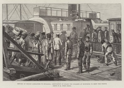Return of Prince Alexander to Bulgaria, Deputation on Board the Steamer at Rustchuk to Meet the Prince by Johann Nepomuk Schonberg