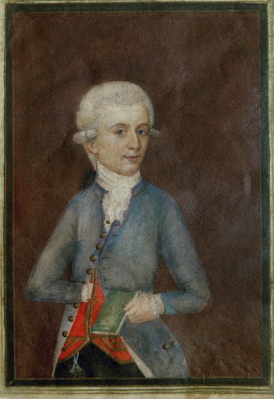 Wolfgang Amadeus Mozart (gouache on parchment) by Johann Nepomuk della Croce