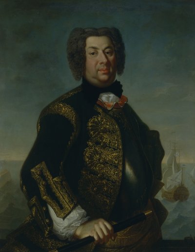 Portrait of Counter Admiral Vasily Afanasievich Dmitriev-Mamonov, 1735 by Johann Paul Luedden