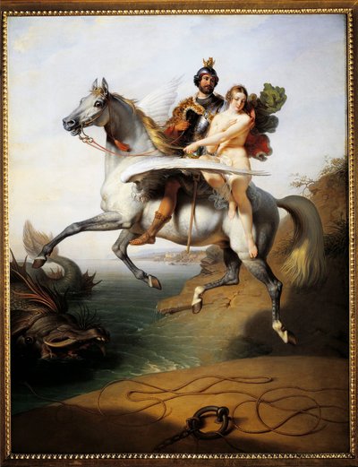 Ruggero and Angelica Riding the Hippoclaw by Johann Peter Krafft