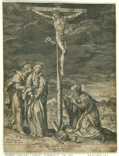 Christ on the Cross with Mary, John, and Mary Magdalene by Johann Sadeler (I)