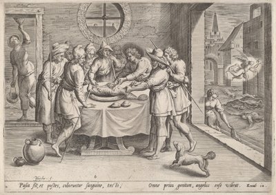 Preparation for the Passover by Johann Sadeler I
