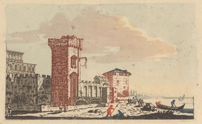 Castles, Ruins and Seascapes - Six Colored Engravings by Johann Teyler