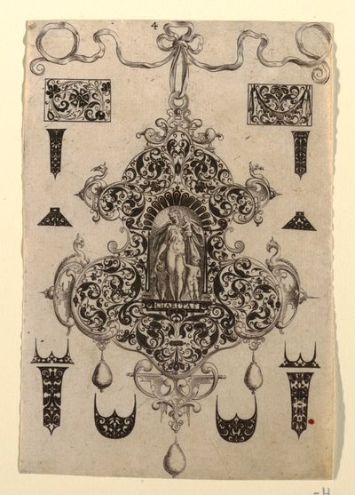 Plate 4, from a Series of Eight Pendant Designs with the Cardinal Virtues by Johann Theodor de Bry