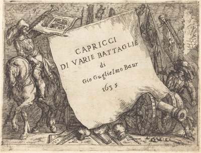 Caprices of Various Battles (Title Page) by Johann Wilhelm Baur