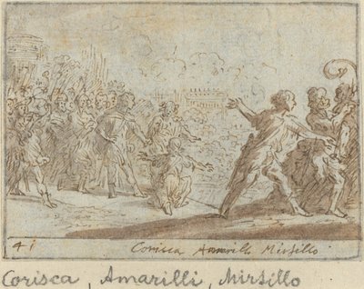 Corisca, Amarilli and Mirtillo, 1640 by Johann Wilhelm Baur
