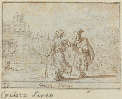 Corisca and Linco by Johann Wilhelm Baur