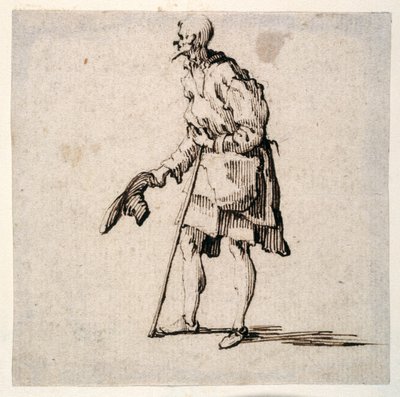 Country Man Standing and Doffing his Cap by Johann Wilhelm Baur