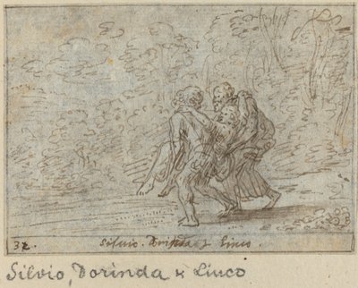 Silvio, Dorinda and Linco by Johann Wilhelm Baur