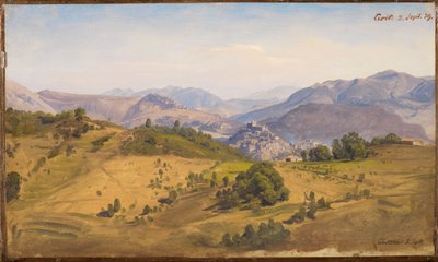 Landscape near Civitella with View North to Rocca Canterano by Johann Wilhelm Schirmer
