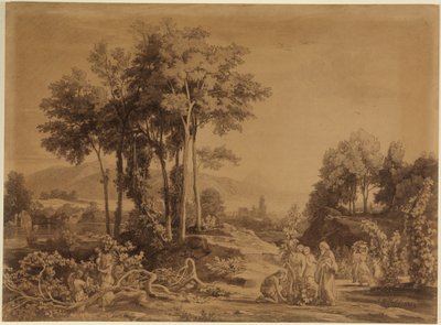 Noah Plants Vineyards (Genesis 9, 20) by Johann Wilhelm Schirmer