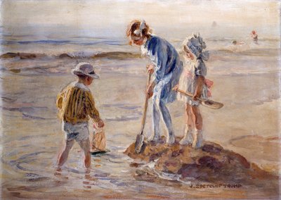 Playing on the Katwijk Beach by Johann Zoetelief Tromp