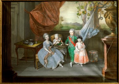 Portrait of Louis I of Etruria, with his sisters Caroline, Marie Antoinette and Charlotte, c.1780 by Johann Zoffany