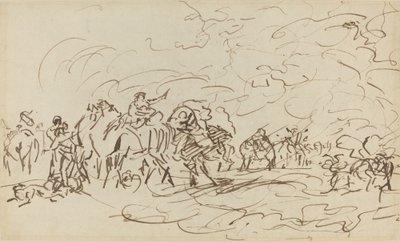 Sandstorm in the Desert Overtaking a Caravan by Johann Zoffany