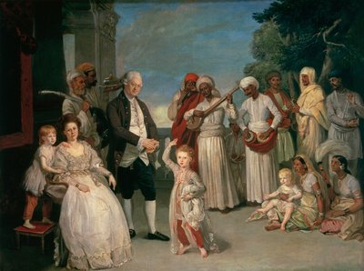 Sir Elijah and Lady Impey and Their Three Children by Johan Joseph Zoffany