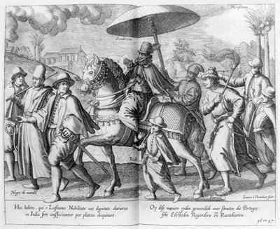 Portuguese Dignitary or Nobleman in India by Johannes Baptista van the Younger Doetechum