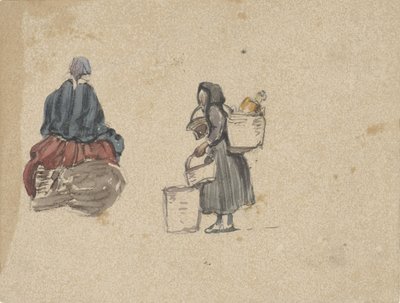 Two Studies of Fisherwomen by Johannes Bosboom