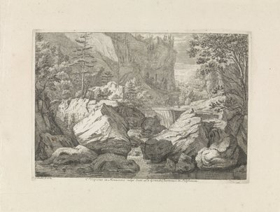View of a Waterfall (Landscapes in the Chartreuse Mountains) by Johannes Glauber