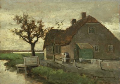 Farmhouse on a Canal by Johannes Hendrik Weissenbruch