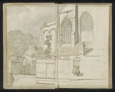 Backside of the Nieuwe Kerk in Delft by Johannes Huibert Prins