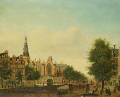 The Old Church Seen from the Oudezijds Voorburgwal by Johannes Huibert Prins